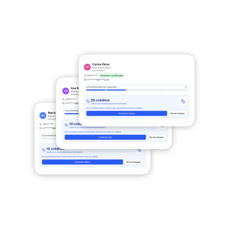Recibe proyectos verificados